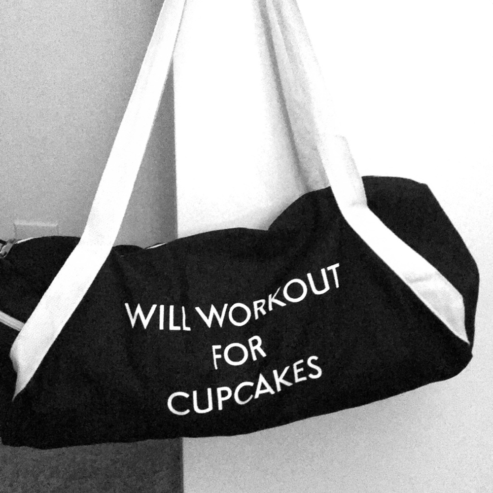 Blue denim New zippered gym bag